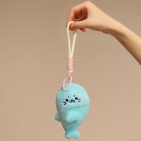 Ocean Animal Baby Seal Plush Fluffy Couple Keyring Cute Magnetic Attraction Pendant Refrigerator Magnet Plush Keychain Gifts beige