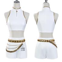 Anime Rumi Cosplay Costume White PU Leather Uniform Role Play For Party Halloween Carnival Outfits QRY5H2 130 white