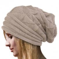 Žieminė megzta kepurė moterims Baggy Slouchy Beanie Kepurės lauke šilta kepurė Kapotas Moteriškas sniego slidinėjimas Šiltos vilnonės kepuraitės gray