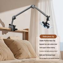 Rotating Tablet & Phone Holder for Bed – Adjustable Arm for Watching or Streaming gray