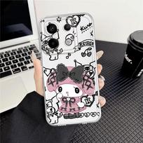 Cute Cartoon Kuromi Soft Phone Cover Case for Xiaomi Redmi Note 14 Pro Plus 14C 12 11 9 10 13C A4 12S 11S Note 13 10S Redmi Note 14 5G (Global) gray