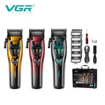 VGR Professional Brushless Hair Clippers Rechargeable Hair Trimmer Oil Head Clipper Vector Motor 11000 RPM Haircut DLC Blade Clippers for Man V-668 V-668 A set black