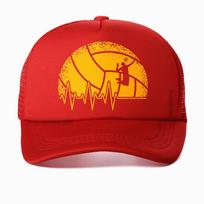 Heartbeat Volleyball Player Sports Baseball Cap Unisex Hip Hop Streetwear Camisetas Classic Popular Mesh Snapback Hat Adjustable red