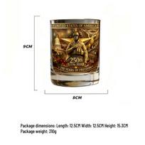 USA 250th Anniversary Whiskey Decanter Set – High Borosilicate Glass Bottle & Spirits Glasses brown