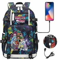 New Anime Monster High Print Teen Student Backpack Large Capacity Unisex Casual Travel Bag 48CMX30CMX15CM