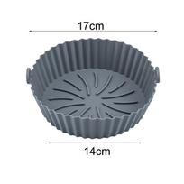 14cm Air Fryers Oven Baking Tray Fried Pizza Chicken Basket Mat AirFryer Silicone Pot Round Replacemen Grill Pan Accessories 14cm mėlyna