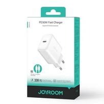 Joyroom JR-TCF24 USB-C PD 30W QC SFC tinklo įkroviklis - baltas + 1m USB-C kabelis