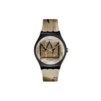 Swatch Kvarcinis Mechanizmas 30 Metrų Atsparus Vandeniui Laikrodis 41 Mm Kavos Spalvos Ciferblatas Plastikinis Korpusas Silikoninis Dirželis Unisex Laikrodžiai SUOZ355 Coffee gray