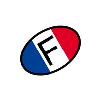 France Flag Oval Shaped Sticker Auto Motorcycle Decoration PVC Sticker Creative Waterproof Styling Decal Car Accessories 1pc