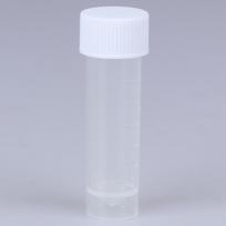 10 vnt. 5 ml plastikinių mėgintuvėlių buteliukas su užsukamu sandarikliu balta