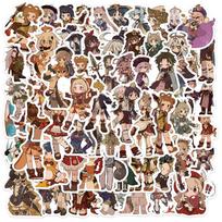 60pcs Genshin Impact Stickers Set Cute Paimon & Klee Cartoon Decals for Kids DIY Phone Diary Luggage Graffiti Anime Game Toy black