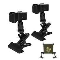 2Pcs Desk Embroidery Frame Stand with 11x11Inch Quilting Clip Frame For Beginner Stitching Embroidery Needlework Project 1 black