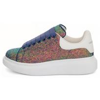 Alexander McQueen Oversized Sneaker Glitter 'Petrol Blue' Women's 558944W4MC23138 37.5 gray