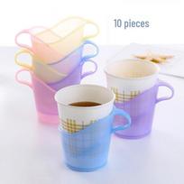Thickened Disposable Cup Sleeve: Anti-Scald Holder for Hot Drinks white