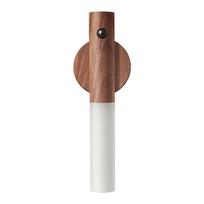 USB Naktinė lemputė LED Medinė Belaidė Magnetinė Sieninė Lempa Virtuvės Spintelės Spintos Apšvietimas Namų Miegamojo Stalo Judinimo Lempa Lovos Šalia Walnut Wood