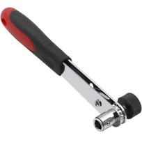 Mini Lightweight Adjustable Screwdriver Ratchet Wrench with Double Heads for 1/4Inch Drive Socket, 1/4Inch Hex Bit 1 black