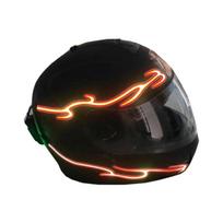 Motorcycle Helmet LED Cold Light Waterproof Strip Sticker Flashing Warning Lamp black