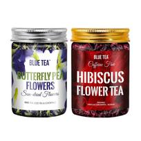 Arbatos rinkinys iš Klitorijos ir Hibiscus gėlių (150 g), Drugelio žirnių gėlių ir hibiskų gėlių arbatos rinkinys, mėlyna arbata 150g gray