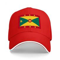 Suriname Flag Design Baseball Cap with National Emblem and Star Pattern on Black Adjustable Hat for Adults Adjustable red