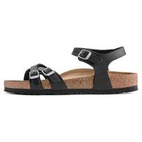Birkenstock Top Grain Cow Leather Beach Sandals Women's Black Narrow 1021487 36