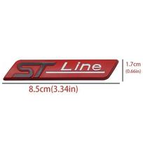 3D Metal ST Line Rear Trunk Badge Emblem Sider Fender Sticker raudona