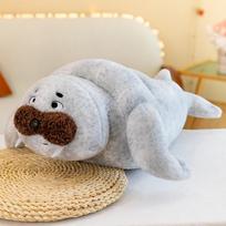 Simulation seal plush toy zoo aquarium commemorative gift girls sleep with leg pillow 50cm pilka spalva