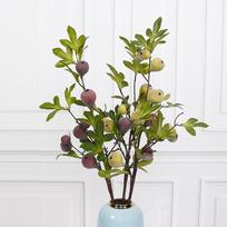 Artificial Fig Fruit Branch Decorative Lifelike Realistic Fig Fruit Stems for Home Wedding Party Ornament Red Green 92CM Length: Approx. 92cm/36.22in brown