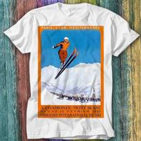 1927 Chamonix Mont Blanc France Ski Championship T Shirt Top Tee 530 Unisex T-Shirt XXXXL