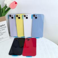Naujas galinis stiklas iPhone 14/14Plus Baterijos dangtelis Galinės dalies korpusas Atsarginės dalys Su kameros objektyvu Metalinė plokštelė 14 White gray