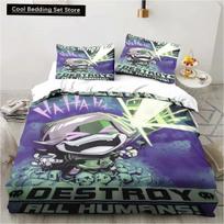 Murder Drones 3D Cartoon Duvet Cover Soft Skin-Friendly Breathable Bedding Set with Zipper for Kids Boys Girls Bedroom Decor 135x200cm