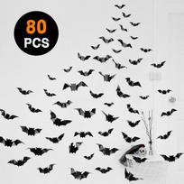 3D Šikšnosparnių Sienos Lipdukai 4 Dydžių Helovino Dekoratyviniai Lipdukai Tapetai Sienoms, Durims, Stiklui, Plytelėms 5 packs (80pcs) gray