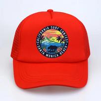 The Best Surfing Santa Monica California Womens Retro Style Vacation Beach sunhat Summer mesh Breathable Baseball cap red