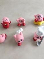 6PCS Set Kawaii Kirby Gashapon Toy Figure Chef With Spoon Star Waddle Dee Doo Model Collection Pops Toys gray