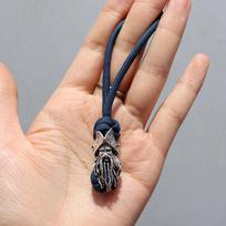 Spartan Pirate Viking-Style Blue Paracord Keychain 10-12 cm brown
