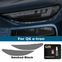 Automobilio priekinių žibintų TPU PPF apsauginė plėvelė, skirta e-tron Q8 Q6 Q7 RS e-tron E-tron GT, dūminės juodos spalvos, iš anksto išpjauta, atspari įbrėžimams vinilinė plėvelė For e-tron 19-22 SMK gray