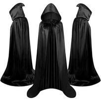 Juodas gobtuvas su gobtuvu suaugusiems Viduramžių chalatas Neriama Raganos Vampyro Cosplay Kostiumai Helovino Karnavalo Kaukės Šventės Apsiaustas 150 CM geltona
