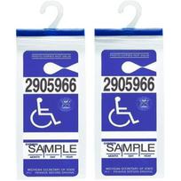 Handicap Parking Placard Holder - Disabled Parking Permit Holder Hanger Sleeve with Larger Hook by Tbuymax(Set of 2)