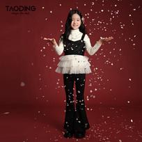 Girls' Tweed Sequin Sleeveless Suspender Dress 170 juoda