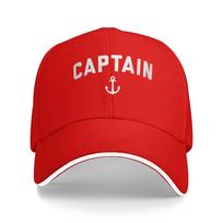Captain  Casual Baseball Cap Summer Nautical Trucker Hat High Quality Kpop Rock Hip Hop Hats Unisex Men Fashion Baseball Caps One Size red
