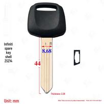 Infiniti NSN14 Spare Key Shell for Nissan, Infiniti, Honda with Chip Slot Infiniti Spare Key Shell NSN14
