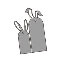 Easter Rabbits Tag Metal Die Cuts Carbon Steel Cutting Dies Stencils for Card Making Scrapbooking Decorations A black