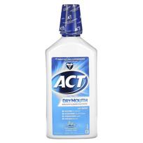 Act, fluoro turintis burnos skalavimo skystis, apsaugantis nuo burnos džiūvimo, ertmių, su ksilitoliu, be alkoholio, raminanti mėtų, 33,8 fl uncijos (1 L) blue