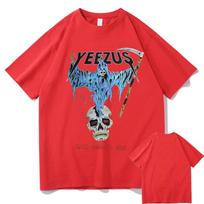 God Wants You Kanye West Streetwear Skull Reaper Graphic Print Tshirt Men Women Hip Hop Fashion Tshirts Mens Cotton T Shirt 4XL gray
