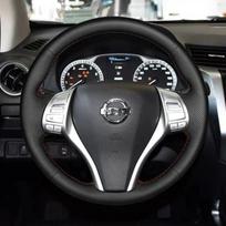 Hand-Sewn Leather Steering Wheel Cover for Nissan Terra/Navara 18-20, Tiida Modification 38 cm