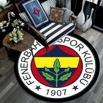 Fenerbahce apvalus kilimas po biuro kėdėmis, miegamojo, svetainės namų dekoravimui 80cm x 80cm white
