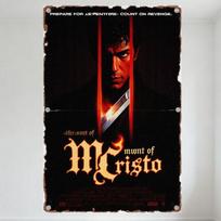 The Count of Monte Cristo Vintage Movie Poster Adventure Revenge Dark Textured Metal Tin Sign for Home Bar Cafe Man Cave Decor 20x30cm（7.8x11.8inch） red