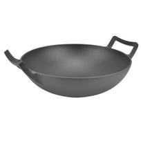 Cast Iron Grill Pan Thickened No Coating Nonstick Cookware Dual Handles Frying Pan 32cm Frying Wok L gray