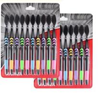 Pack of 10 Bamboo Charcoal Soft Bristle Toothbrushes for Adults with Small Heads gray
