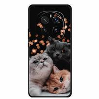 For Honor Magic 7 Case 7Pro Painted Cat Colorful Soft Edge Silicone Black Bumper For Honor Magic7 Pro Back Cover Magic7 5G Para Magic 7 pro black