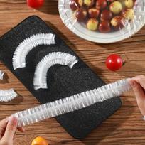 500/300/100/50 Vienkartinis maisto uždangalas Plastikinė plėvelė Elastingi maisto dangteliai Vaisių dubenėliai Puodeliai Dangteliai Maisto šviežumo sandariklis Virtuvės šviežumo išsaugojimo maišelis Dulkių 50PCS black